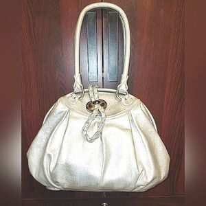 Rare Vintage Silver Morabito Leather Handbag French Luxury with Character
